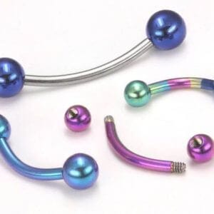 Μπάρα τιτανίου λυγισμένη 14g με μπάλες τιτανίου