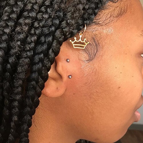 Surface Tragus Piercing - $85.00 includes jewelry at Iron Palm Tattoos & Body Piercing in Downtown Atlanta