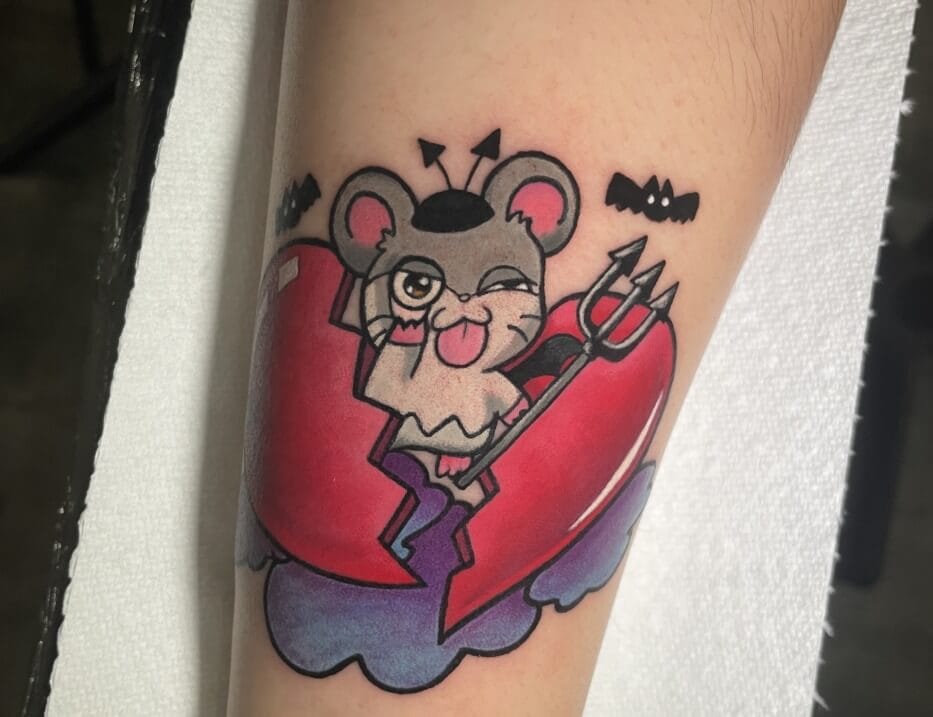 Hamtaro 'Spat Pooie' Anime Tattoo by Lyric TheArtist Iron Palm