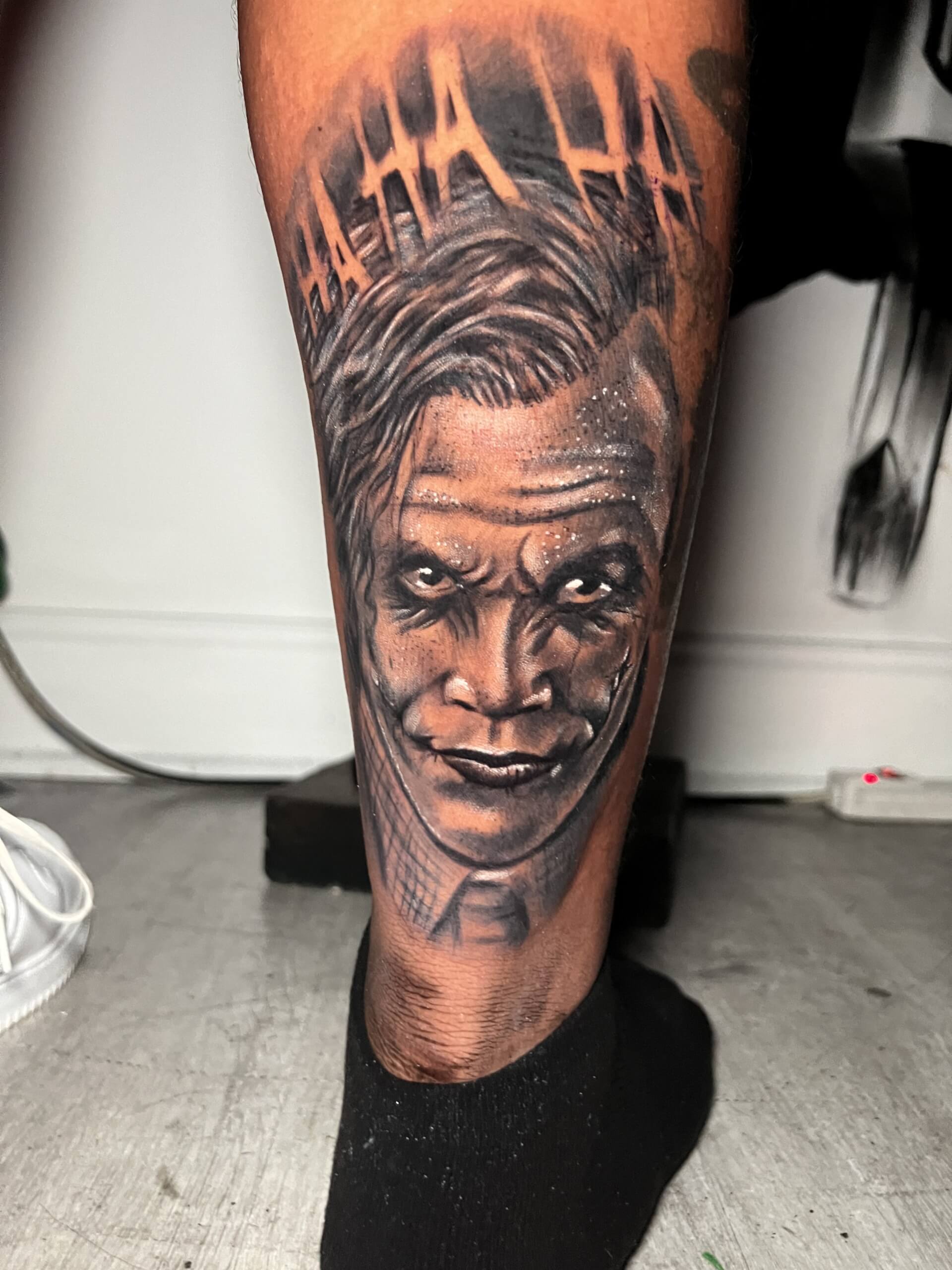 Heath Ledger Joker done by InkzPicass0 at KM Studio in BrocktonMA  r tattoos