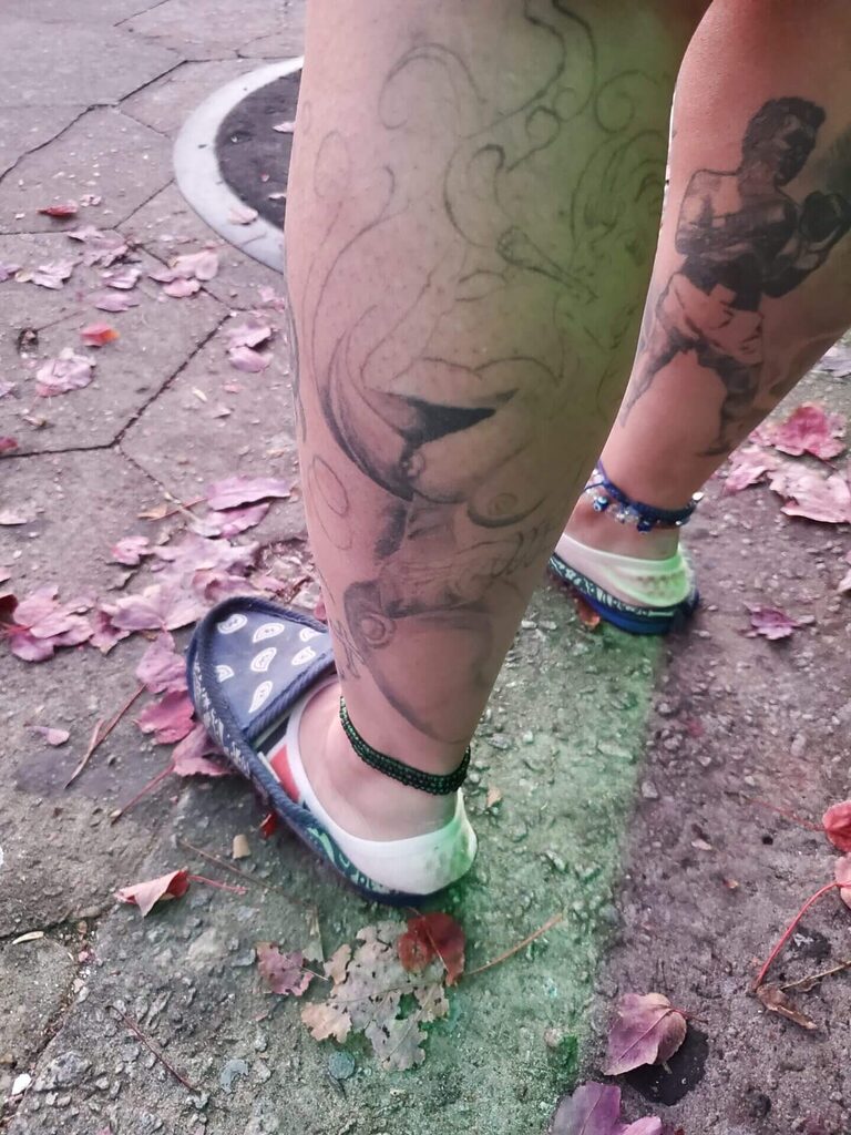 @groovystoney gets a candy man cover-up tattoo by @Ironpalm_outlaw at Iron Palm Tattoos in downtown Atlanta, GA.