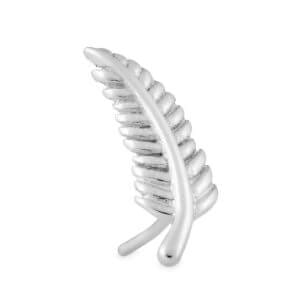 Μπλουζάκι Tilum 14 καρατίων με φτερό λευκό χρυσό χωρίς κλωστή — Τιμή ανά 1