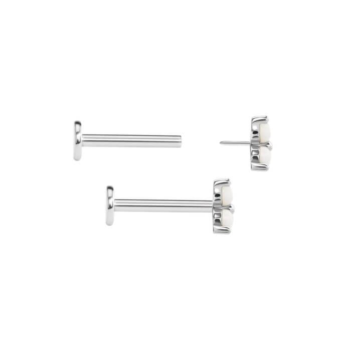 Μπλουζάκι Tilum 14 καρατίων λευκόχρυσο Trinity Opal χωρίς κλωστή — Τιμή ανά 1