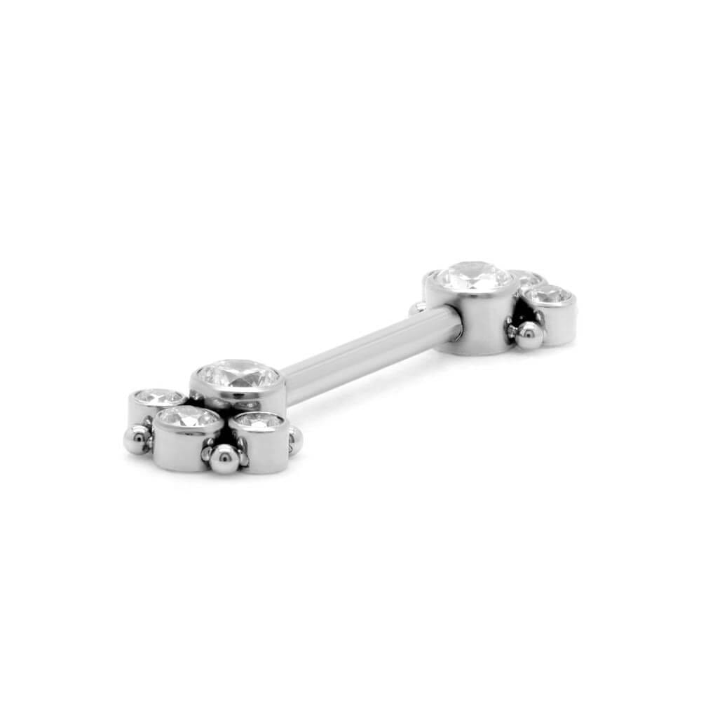 Tilum 14g 9/16" Jeweled Paw Barbell Titanium Threadless