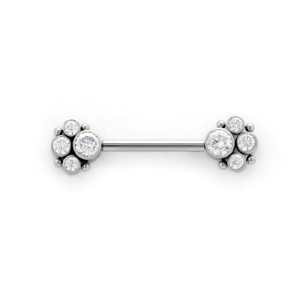 Tilum 14g 9/16" Jeweled Paw Barbell Titanium Threadless