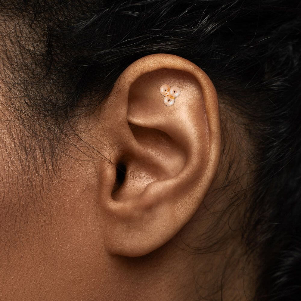 Tilum 14kt Rose Gold Trinity Beads Threadless Top — Price Per 1