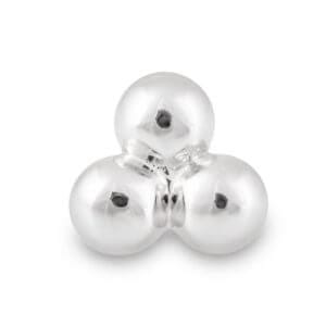Tilum 14kt Zêrê Spî Trinity Beads Threadless Top — Bihayê her 1