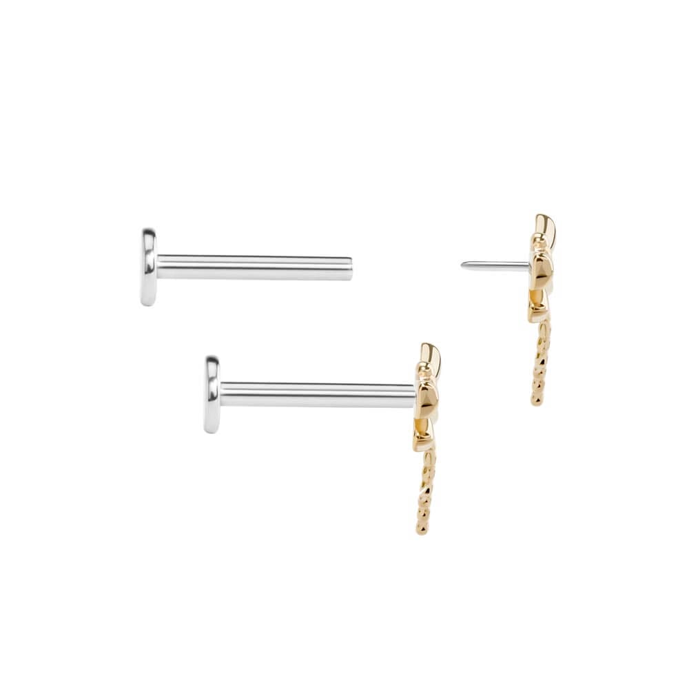 Μπλούζα Tilum 14 καρατίων κίτρινο χρυσό Dragonfly Threadless — Τιμή ανά 1