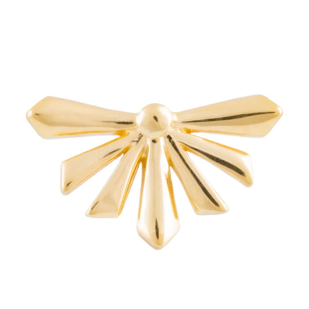 Επιφάνεια Tilum 14 καρατίων, κίτρινο χρυσό Sunburst Threadless Top — Τιμή ανά 1