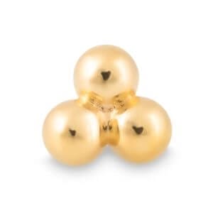 Tilum 14kt Zêrîn Zêrîn Trinity Beads Threadless Top — Bihayê her 1