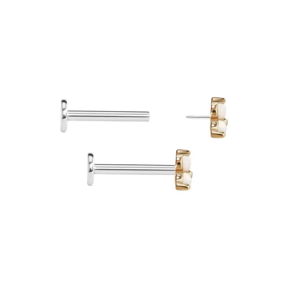 Μπλούζα Tilum 14 καρατίων κίτρινο χρυσό Trinity Opal χωρίς κλωστή — Τιμή ανά 1