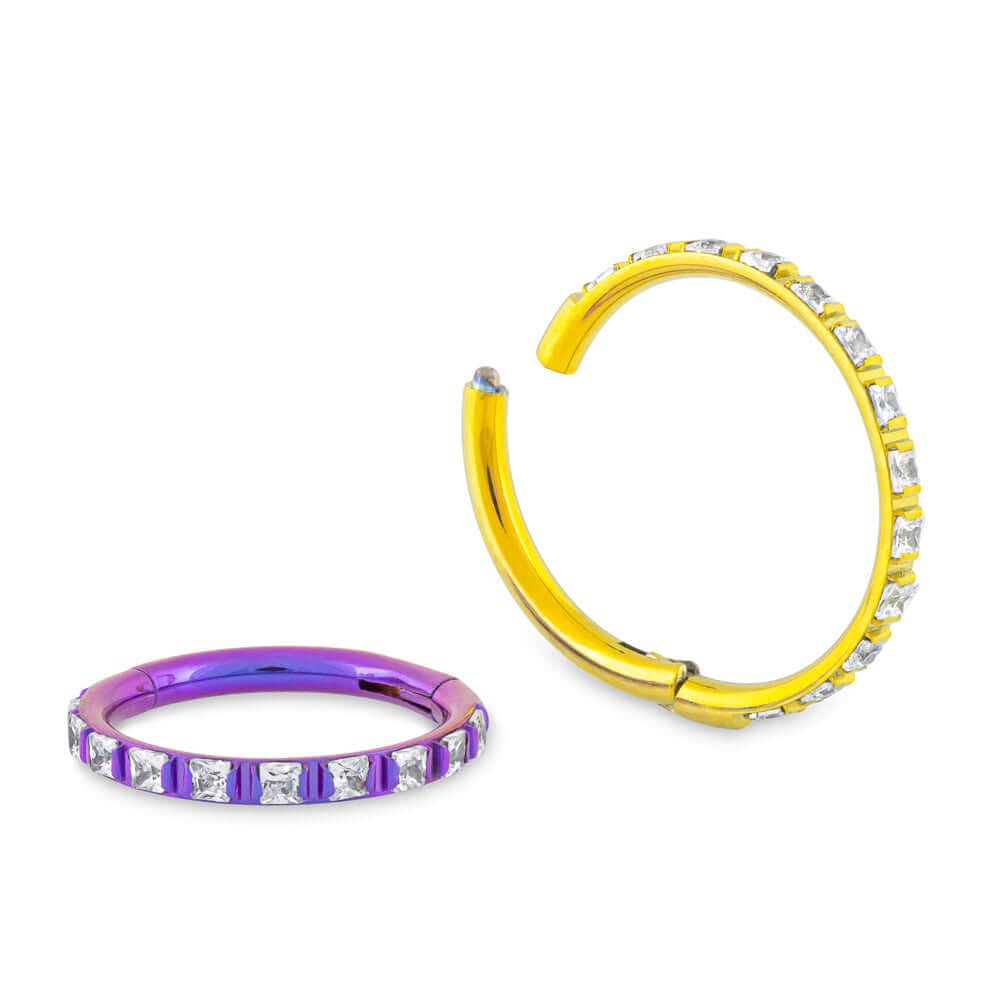 Tilum 16g Square Jewel Sideline Titanium Clicker — Τιμή ανά 1