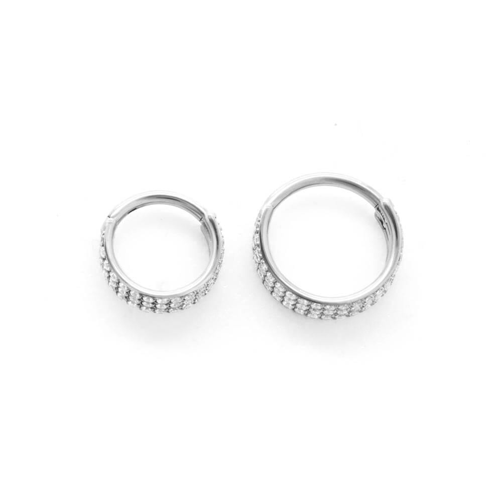 Tilum 16g Stacked Jeweled Rows Titanium Clicker - Τιμή ανά 1