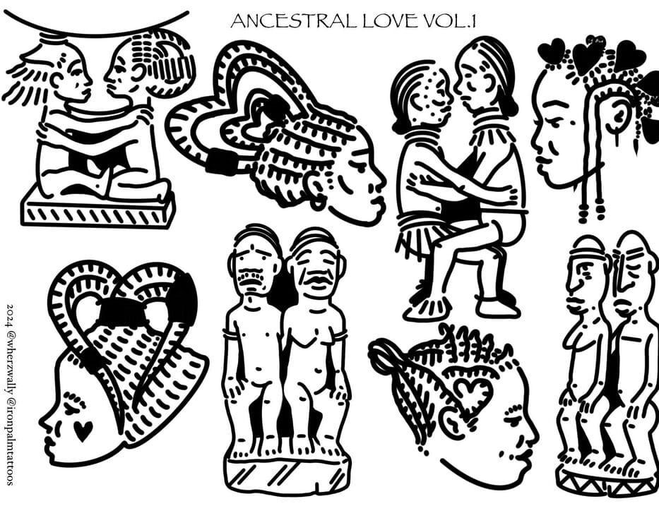 Valentines Day Tattoo Flash 3 By Rene Cristobal Iron Palm Tattoos   Valentines Day 2024 Tattoo Flash By Wally 2 933x717 