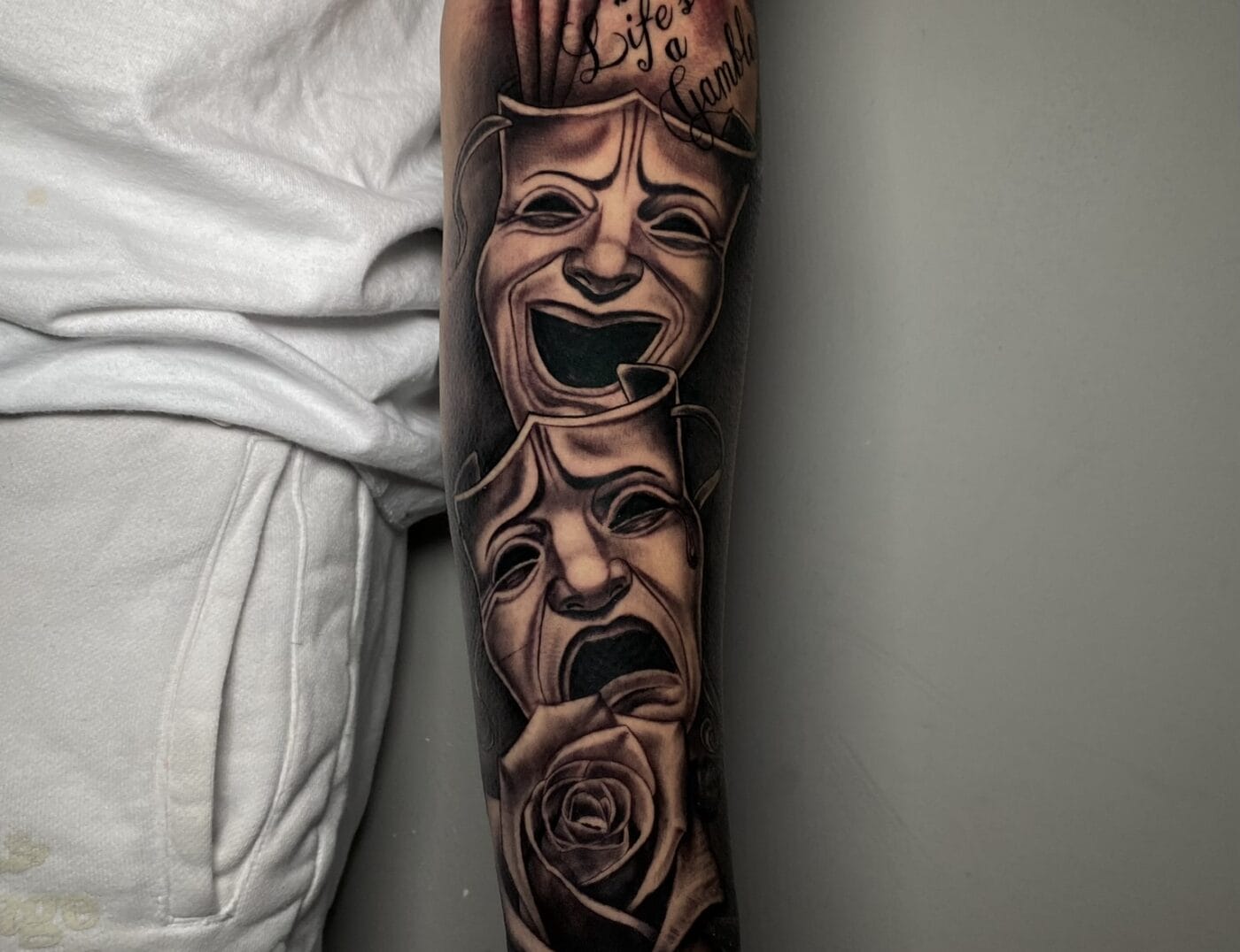 Drama Masks Tattoo Mechanical Kayla Tattoo Artist Some Drama Masks
